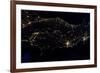 Night time satellite image of Italy-null-Framed Photographic Print