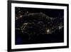 Night time satellite image of Italy-null-Framed Photographic Print