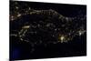 Night time satellite image of Italy-null-Mounted Photographic Print