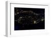 Night time satellite image of Italy-null-Framed Photographic Print