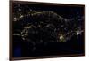 Night time satellite image of Italy-null-Framed Photographic Print