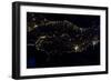 Night time satellite image of Italy-null-Framed Photographic Print