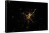 Night time satellite image of Madrid, Germany-null-Framed Stretched Canvas