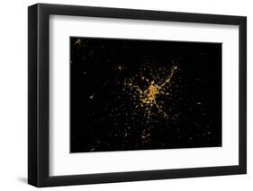 Night time satellite image of Madrid, Germany-null-Framed Photographic Print