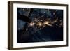 Night time satellite image of New York, USA-null-Framed Photographic Print