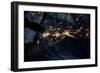 Night time satellite image of New York, USA-null-Framed Photographic Print