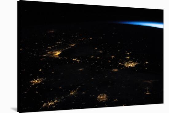 Night time satellite image of Northern USA-null-Stretched Canvas