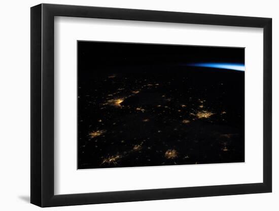 Night time satellite image of Northern USA-null-Framed Photographic Print