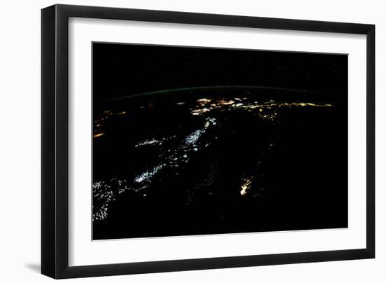 Night time satellite image of Philippines-null-Framed Photographic Print