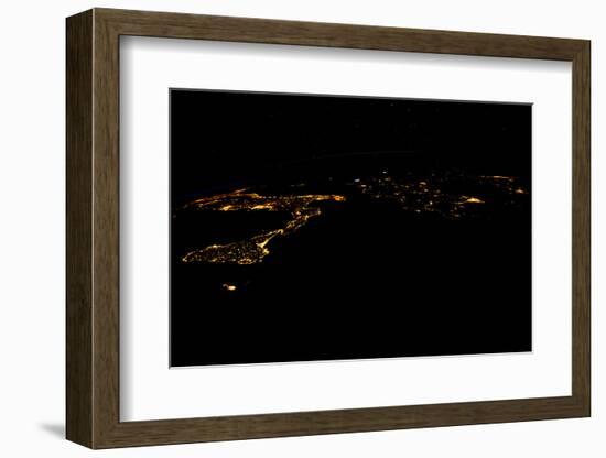 Night time satellite image of Sirte, Libya-null-Framed Photographic Print