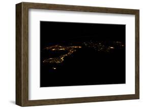 Night time satellite image of Sirte, Libya-null-Framed Photographic Print