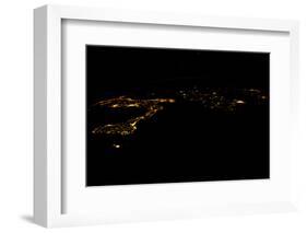 Night time satellite image of Sirte, Libya-null-Framed Photographic Print