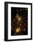 Night time satellite view of Antwerp and Brussels cities, Belgium-null-Framed Photographic Print