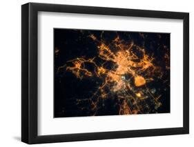 Night time satellite view of Hangzhou, China-null-Framed Photographic Print