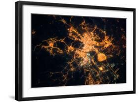 Night time satellite view of Hangzhou, China-null-Framed Photographic Print