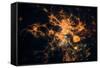 Night time satellite view of Hangzhou, China-null-Framed Stretched Canvas