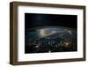 Night time satellite view of planet Earth showing Italy and Mediterranean Sea-null-Framed Photographic Print