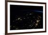 Night time satellite view of planet Earth showing North Eastern USA area-null-Framed Photographic Print