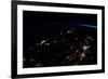 Night time satellite view of planet Earth showing North Eastern USA area-null-Framed Photographic Print