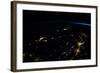 Night time satellite view of planet Earth showing North Eastern USA area-null-Framed Photographic Print