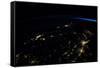 Night time satellite view of planet Earth showing North Eastern USA area-null-Framed Stretched Canvas