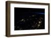 Night time satellite view of planet Earth showing North Eastern USA area-null-Framed Photographic Print