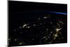 Night time satellite view of planet Earth showing North Eastern USA area-null-Mounted Photographic Print