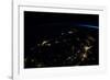 Night time satellite view of planet Earth showing North Eastern USA area-null-Framed Photographic Print