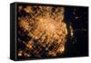 Night time satellite view of Shanghai, China-null-Framed Stretched Canvas