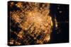 Night time satellite view of Shanghai, China-null-Stretched Canvas