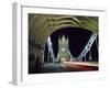 Night Time Traffic Crosses Tower Bridge in Central London-Andrew Watson-Framed Photographic Print