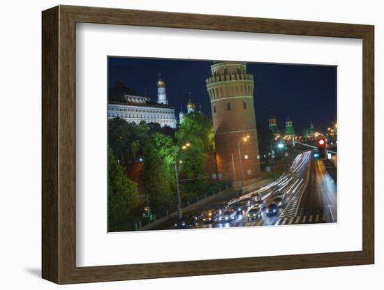 Night Time Traffic on Kremlevskaya Nab.-Jon Hicks-Framed Photographic Print