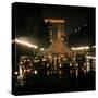 Night Time Traffic Streaming Down the Champs Elysees with the Arc de Triomphe in Background-Ralph Crane-Stretched Canvas