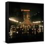 Night Time Traffic Streaming Down the Champs Elysees with the Arc de Triomphe in Background-Ralph Crane-Framed Stretched Canvas