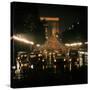 Night Time Traffic Streaming Down the Champs Elysees with the Arc de Triomphe in Background-Ralph Crane-Stretched Canvas