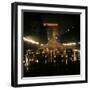 Night Time Traffic Streaming Down the Champs Elysees with the Arc de Triomphe in Background-Ralph Crane-Framed Photographic Print