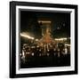 Night Time Traffic Streaming Down the Champs Elysees with the Arc de Triomphe in Background-Ralph Crane-Framed Photographic Print