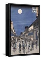Night Time View of Saruwaka Street, from Meisho Edo Hyakkei-Ando Hiroshige-Framed Stretched Canvas