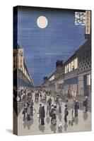 Night Time View of Saruwaka Street, from Meisho Edo Hyakkei-Ando Hiroshige-Stretched Canvas