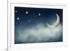 Night Time with Stars and Moon-egal-Framed Photographic Print