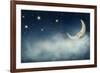 Night Time with Stars and Moon-egal-Framed Photographic Print