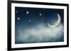 Night Time with Stars and Moon-egal-Framed Photographic Print