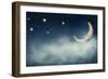 Night Time with Stars and Moon-egal-Framed Photographic Print