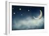 Night Time with Stars and Moon-egal-Framed Photographic Print