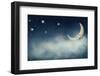 Night Time with Stars and Moon-egal-Framed Photographic Print