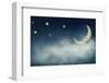 Night Time with Stars and Moon-egal-Framed Photographic Print