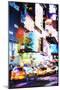 Night Times Square - In the Style of Oil Painting-Philippe Hugonnard-Mounted Giclee Print