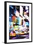 Night Times Square - In the Style of Oil Painting-Philippe Hugonnard-Framed Giclee Print