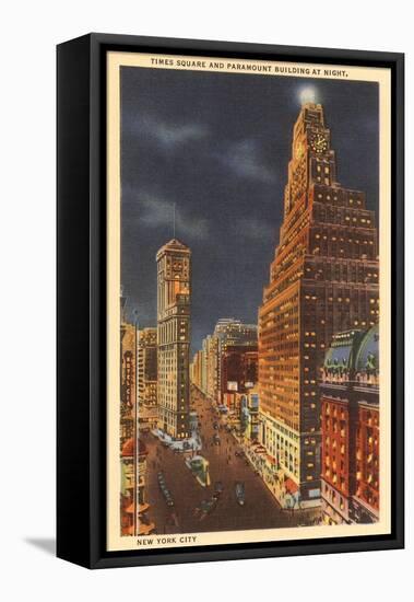 Night, Times Square, New York City-null-Framed Stretched Canvas