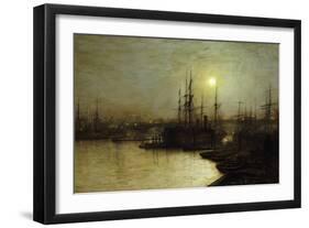 Night Toil, Billingsgate Wharf-John Atkinson Grimshaw-Framed Giclee Print